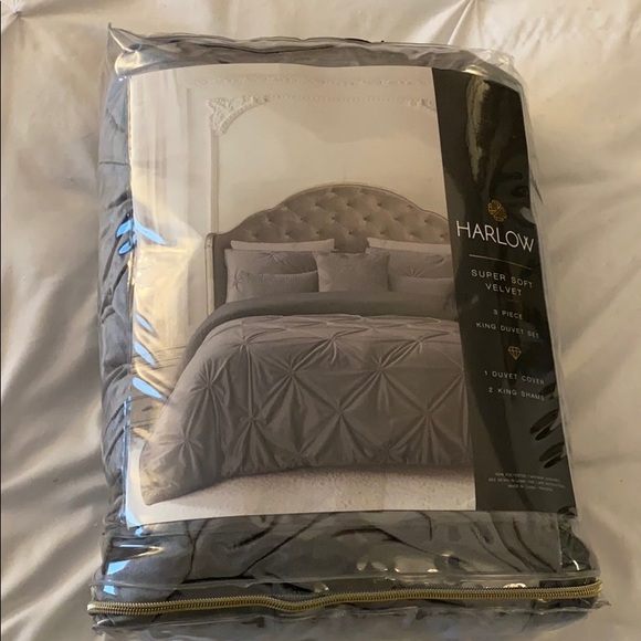 Harlow Bedding Harlow Super Soft Velvet 3 Piece King Duvet Set